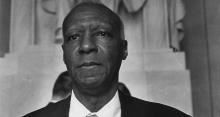 A. Philip Randolph in front of the Lincoln Memorial, Washington, DC